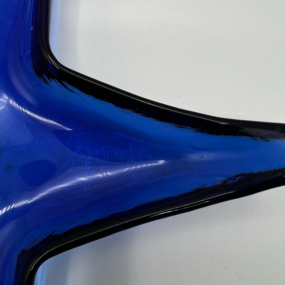 Starfish Glass Bowl / Tray Cobalt Blue Ocean & Beach Themed W Original Sticker - Picture 8 of 9